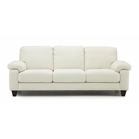 Casual Sofa with Pillow Arms and Block Legs